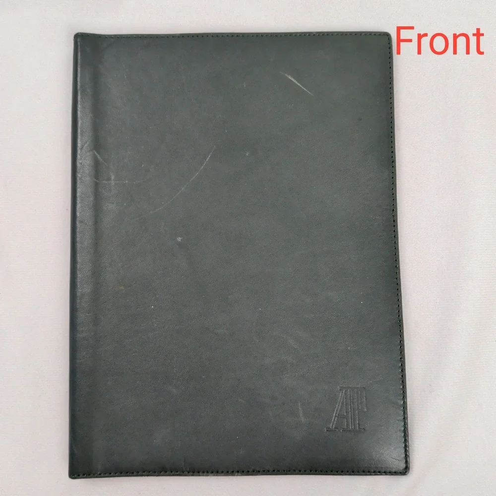 Audemars Piguet Leather Portfolio Notepad Holder Green Suede Interior Logo